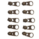 10pcs Bronze Round Hole Zip Puller/Zipper Pull Sliders Head Zipper Repair Kit