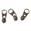 10pcs Bronze Round Hole Zip Puller/Zipper Pull Sliders Head Zipper Repair Kit