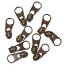 10pcs Bronze Round Hole Zip Puller/Zipper Pull Sliders Head Zipper Repair Kit