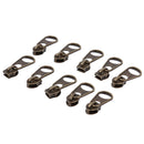 10pcs Bronze Round Hole Zip Puller/Zipper Pull Sliders Head Zipper Repair Kit