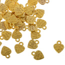 50x Antique Bronze Heart DIY Charms Jewelry Findings Pendant Beads Gold