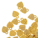 50x Antique Bronze Heart DIY Charms Jewelry Findings Pendant Beads Gold
