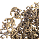 50x Ship Anchor DIY Charms Jewelry Findings Pendant Beads Crafts Bronze