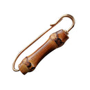 Vintage Bamboo Novelty Safety Pin Brooch Breastpin 5.5x2cm