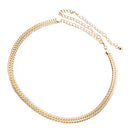 Women Gold Full Metal Waist Chain Belt Charms Clothing Decor One Size Fits All