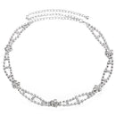 Women Rhombic Style Ajustable Wedding Diamante Waistband Dress Waist Crystal Chain Belt