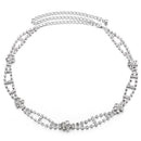 Women Rhombic Style Ajustable Wedding Diamante Waistband Dress Waist Crystal Chain Belt