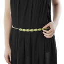 Ethnic Green Crystal Beaded Waist Chain Belt Diamante Rhinestone Women Skinny Belt
