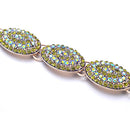 Ethnic Green Crystal Beaded Waist Chain Belt Diamante Rhinestone Women Skinny Belt