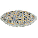 Soft Comfortable Fringe Charms Round Circular Beach Pool Swim Towel Scarf Yoga Mat Yellow Black