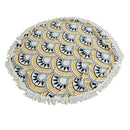 Soft Comfortable Fringe Charms Round Circular Beach Pool Swim Towel Scarf Yoga Mat Yellow Black