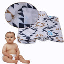 Cotton Muslin Receiving Blanket Swaddle Bedding Cover for Baby Blue Pattern