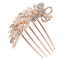 Women Comb Crystal Pearl Hairclip Vintage Hair Accessories for Wedding Headdress