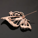 Vintage Alloy Brooch DIY Crystal Pin Badge Gift for Wedding Bride Butterfly