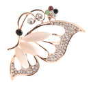 Vintage Alloy Brooch DIY Crystal Pin Badge Gift for Wedding Bride Butterfly