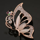 Vintage Alloy Brooch DIY Crystal Pin Badge Gift for Wedding Bride Butterfly