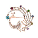 Vintage Alloy Brooch DIY Crystal Pin Badge Gift for Wedding Bride Peacock
