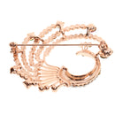 Vintage Alloy Brooch DIY Crystal Pin Badge Gift for Wedding Bride Peacock