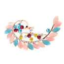 Vintage Alloy Brooch DIY Crystal Pin Badge Gift for Wedding Bride Peacock-2