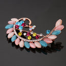 Vintage Alloy Brooch DIY Crystal Pin Badge Gift for Wedding Bride Peacock-2