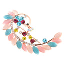 Vintage Alloy Brooch DIY Crystal Pin Badge Gift for Wedding Bride Peacock-2