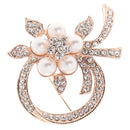 Vintage Alloy Brooch DIY Crystal Pin Badge Gift for Wedding Bride Flowers