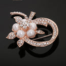 Vintage Alloy Brooch DIY Crystal Pin Badge Gift for Wedding Bride Flowers