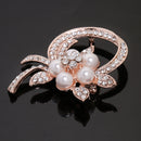 Vintage Alloy Brooch DIY Crystal Pin Badge Gift for Wedding Bride Flowers