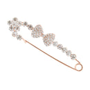 Vintage Alloy Brooch DIY Crystal Pin Badge Gift for Wedding Bride Bowknot