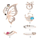 Vintage Alloy Brooch DIY Crystal Pin Badge Gift for Wedding Bride Love Heart