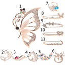 Vintage Alloy Brooch DIY Crystal Pin Badge Gift for Wedding Bride Love Heart