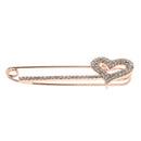 Vintage Alloy Brooch DIY Crystal Pin Badge Gift for Wedding Bride Love Heart