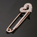 Vintage Alloy Brooch DIY Crystal Pin Badge Gift for Wedding Bride Love Heart