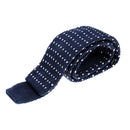 Men's Wool Knitted Flat Woven Tie Necktie (Dark Blue)