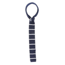 Men's Wool Knitted Flat Woven Tie Necktie (Navy Blue)