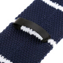 Men's Wool Knitted Flat Woven Tie Necktie (Navy Blue)