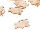 10x DIY Natural Wood Embellishments Crafts Card-making Scrapbooking Mouse