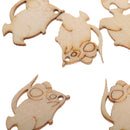 10x DIY Natural Wood Embellishments Crafts Card-making Scrapbooking Mouse