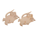 10x DIY Natural Wood Embellishments Crafts Card-making Scrapbooking Mouse
