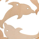 10x DIY Natural Wood Embellishments Crafts Card-making Scrapbooking Dolphin
