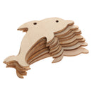 10x DIY Natural Wood Embellishments Crafts Card-making Scrapbooking Dolphin