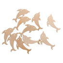 10x DIY Natural Wood Embellishments Crafts Card-making Scrapbooking Dolphin