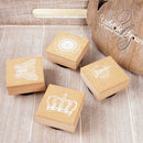 Cute Wooden Inkpad Stamper Personality Crown Seal Postcard Marks