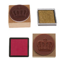 Cute Wooden Inkpad Stamper Personality Crown Seal Postcard Marks