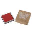 DIY Commemorate Sign Stamper Wooden Inkpad Seal Butterfly Kids Gift