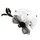 Women Mini Top Hat Feather Fancy Dress Burlesque Halloween Costume Black