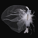 Women Mini Top Hat Feather Fancy Dress Burlesque Halloween Party Costume White