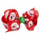 Christmas Lovely Girls Favour Motif Ribbon Bow Hair Alligator Clips Hairpin Xmas Accessory