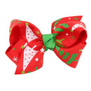 Christmas Lovely Girls Favour Motif Ribbon Bow Hair Alligator Clips Hairpin Xmas Accessory