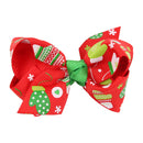 Christmas Lovely Girls Favour Motif Ribbon Bow Hair Alligator Clips Hairpin Xmas Accessory